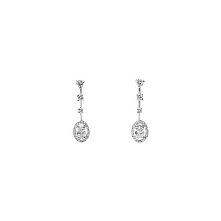 Boucles d'oreilles Isabelle Barrier en or blanc et diamants naturels